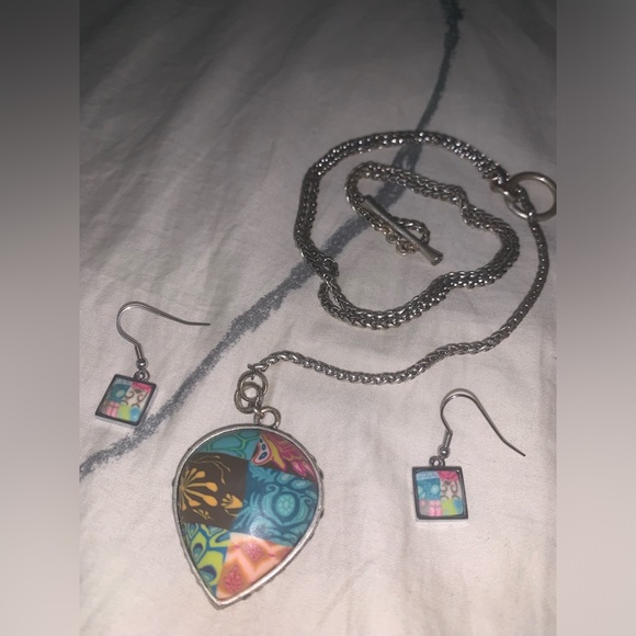 Jilzara jewelry necklace and matching earrings. Handmade with real clay! - Picture 13 of 13